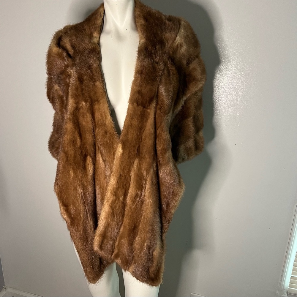 Vintage Gimbel Brothers Fur Stole / Shawl Genuine Mink